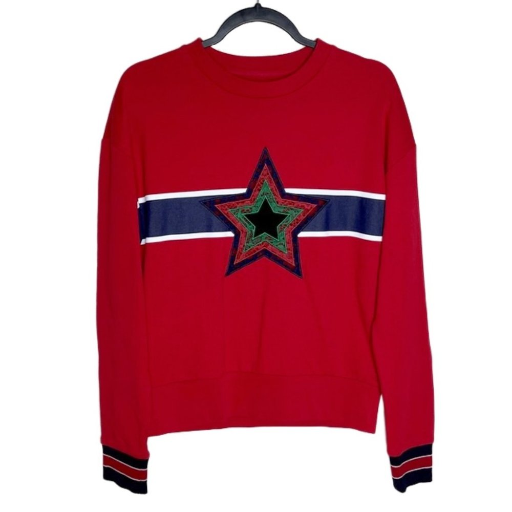 Iceberg | Red Sweatshirt Stripe With Star Motif